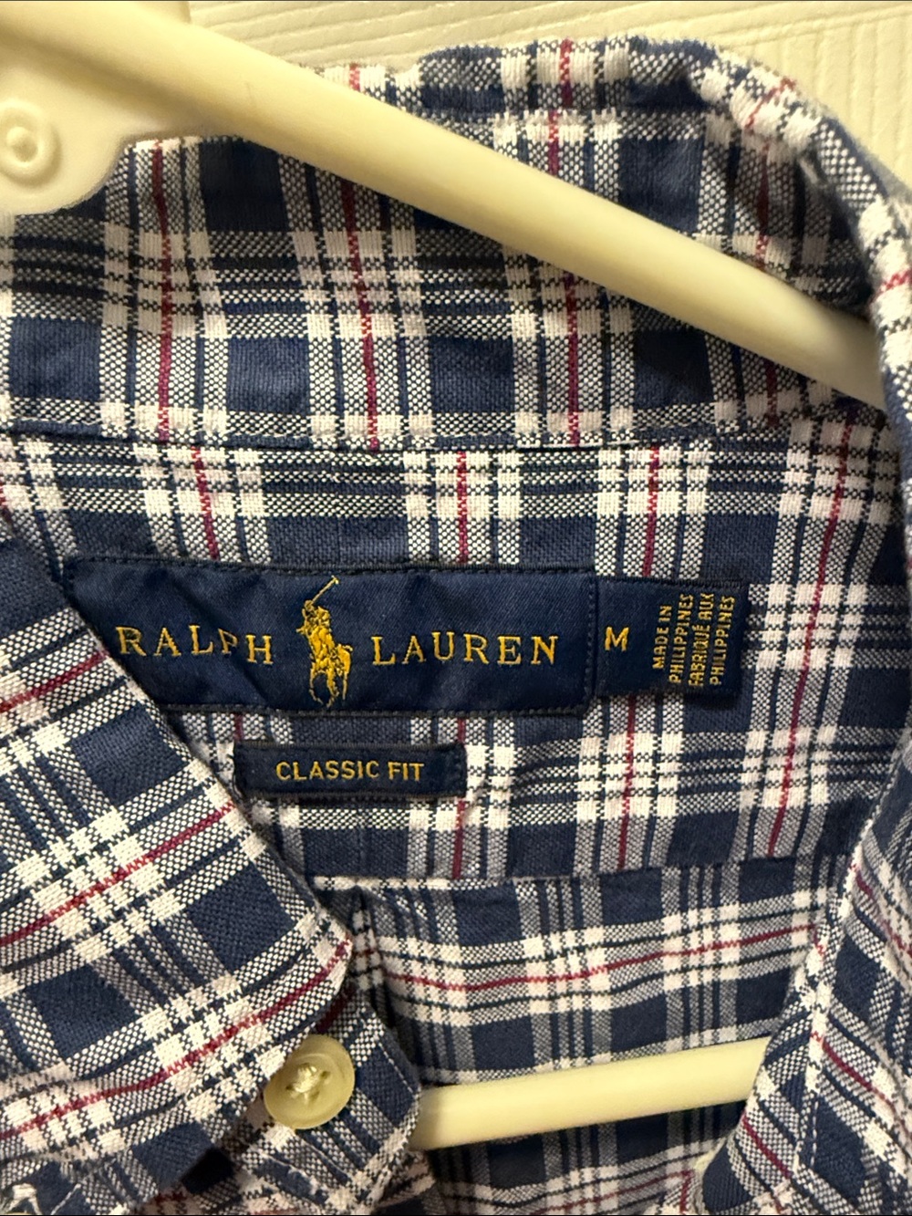 Ralph Lauren Navy and White Plaid Button-Down Shirt - Picture 2 of 4
